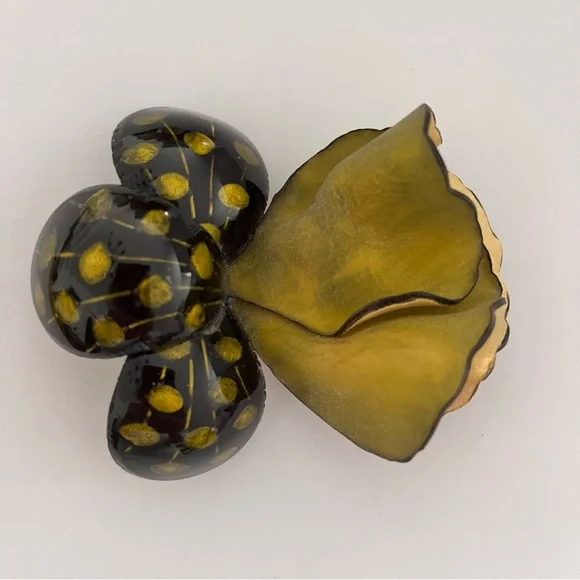 Rare Cilea Paris Resin Floral Pin Brooch - Picture 2 of 14